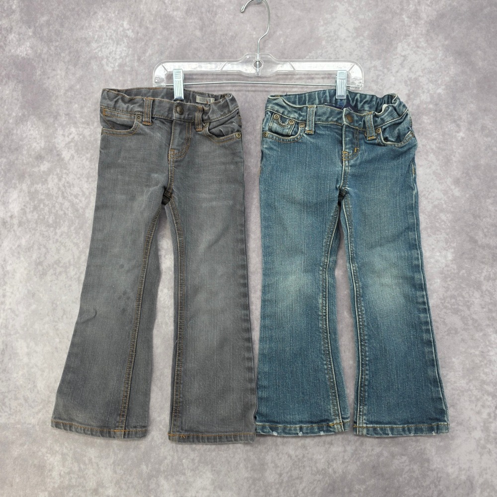 Ralph Lauren Girls 3T Bootcut Jeans Blue Grey Stretch Denim Bundle 2 Pack